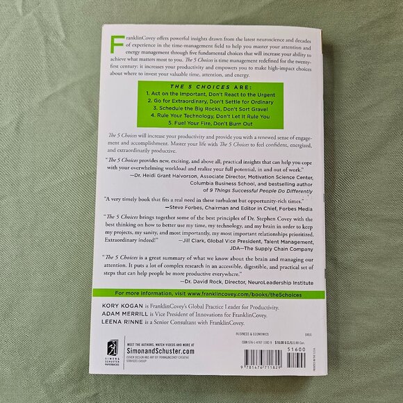 The 5 Choices The Path to Extraordinary Productivity Kory Kogon‎ Paperback - Picture 8 of 8